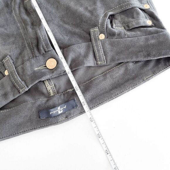 7 For All Mankind Womens Dark Wash Stretchable Skinny Jeans Olive Green Size 28 - Picture 7 of 10